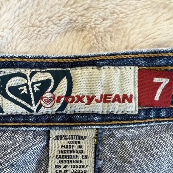 Roxy Vintage Y2K Button Front A-Line Denim Blue Jean Skirt - Size 7 - Picture 8 of 10